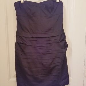 Strapless Black Ruched Dress